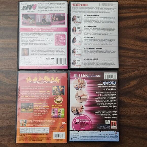 Exercise DVD Lot Jillian Michaels Extreme Shed & Shred Rev4 Natalie Jill Workout - Picture 2 of 10